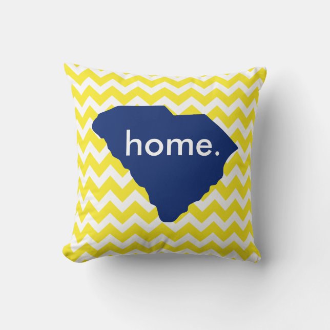 Yellow Chevron South Carolina State Home Pillow (Front)