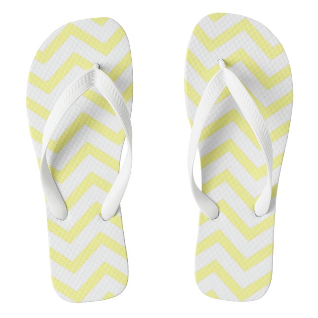 Yellow Chevron Thongs (Footbed)