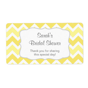 Yellow Chevron Water Bottle or favour - u customis
