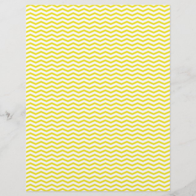Yellow Chevron/Zig Zag Scrapbook Paper (Front)