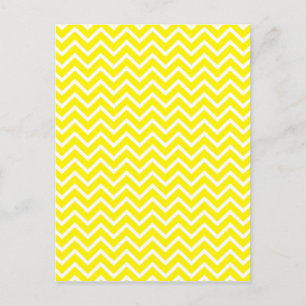 Yellow Chevron Zigzag Stripes Postcard