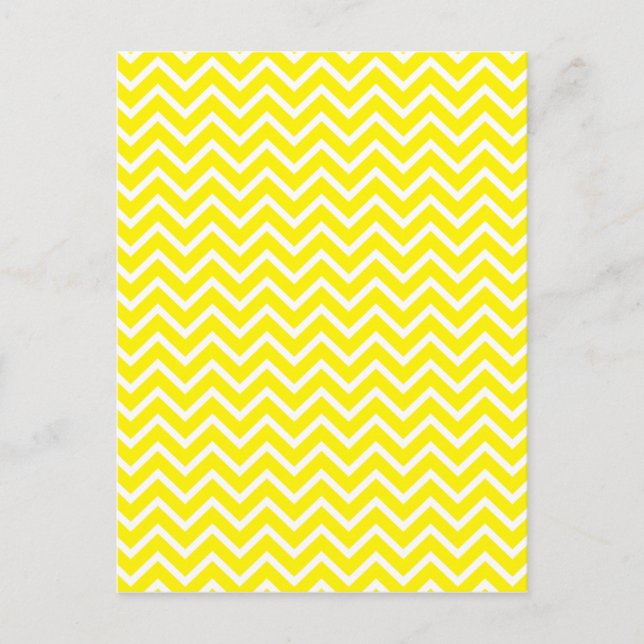 Yellow Chevron Zigzag Stripes Postcard (Front)