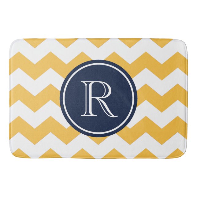 Yellow Chevrons Bath Mat (Front)