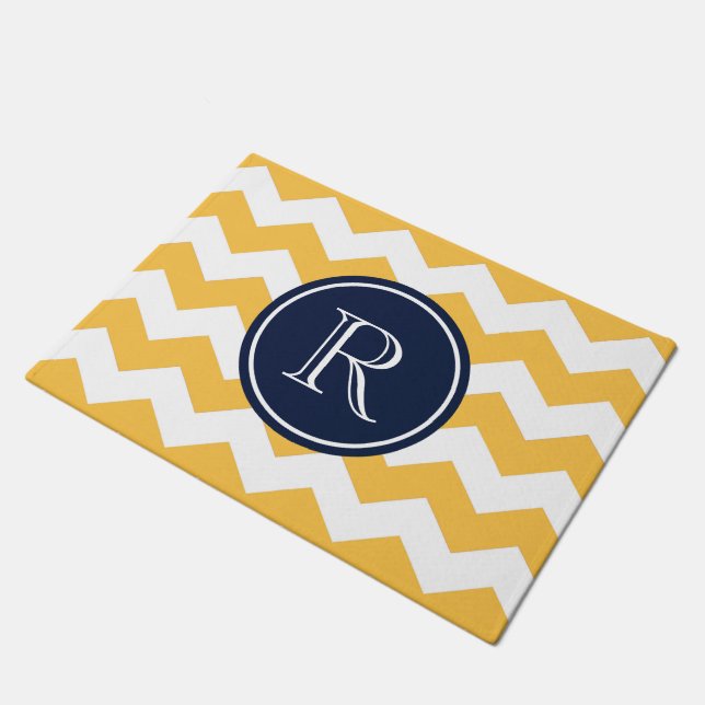 Yellow Chevrons Doormat (Angled)