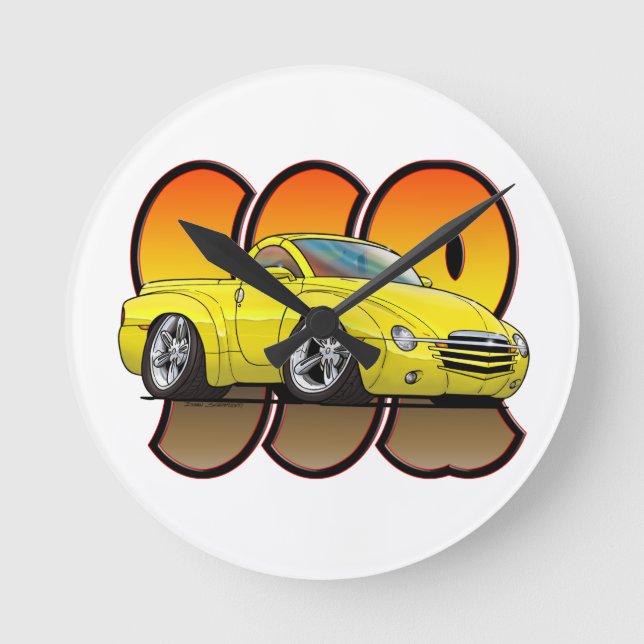 Yellow Chevy SSR Round Clock (Front)