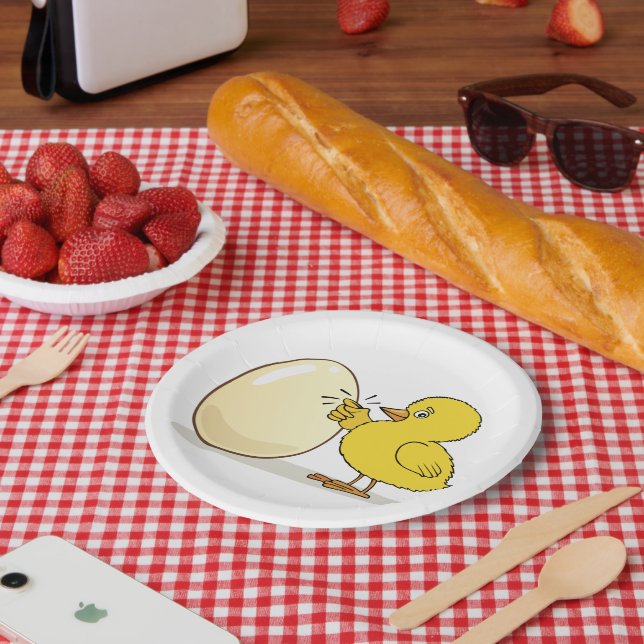 Yellow Chick And Egg Paper Plate (Picnic)