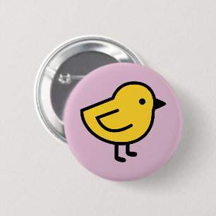 Yellow Chick Bird On A Pink 6 Cm Round Badge