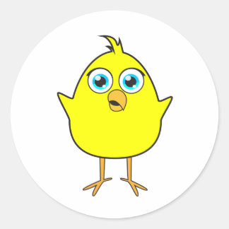 Yellow chick classic round sticker