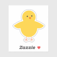 Yellow chick Custom-Cut Vinyl Stickers