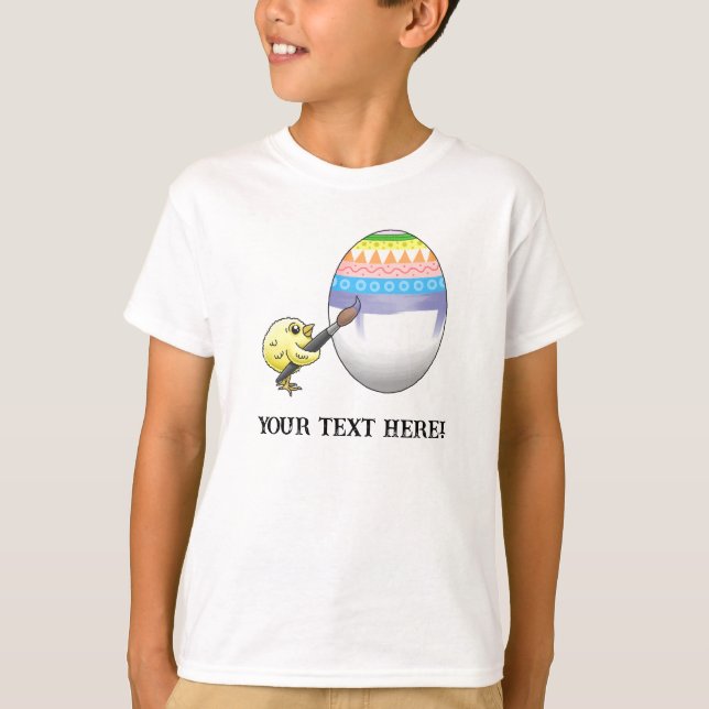 Yellow chick paints a colourful Easter egg T-Shirt (Front)