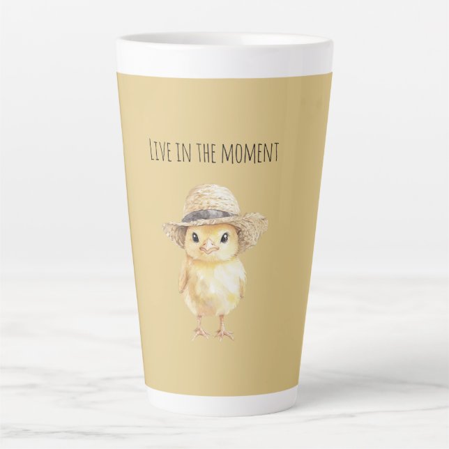 Yellow Chicken Hat Latte Mug (Front)