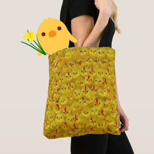 Yellow Chicks Bold Pattern Women's Tote Bag