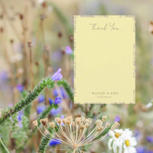 Yellow Chinoiserie Elegant Wedding Thank You Card