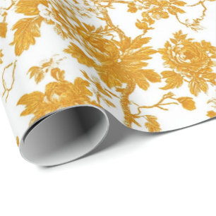 Yellow Chinoiserie Floral Toile Pattern 2 Garden P Wrapping Paper