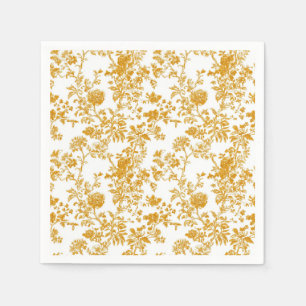 Yellow Chinoiserie Floral Toile Pattern 4 Garden P Napkin