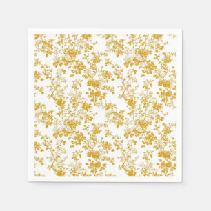 Yellow Chinoiserie Floral Toile Pattern 5 Garden P Napkin