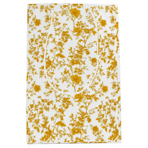 Yellow Chinoiserie Floral Toile Pattern 8 Garden P Medium Gift Bag