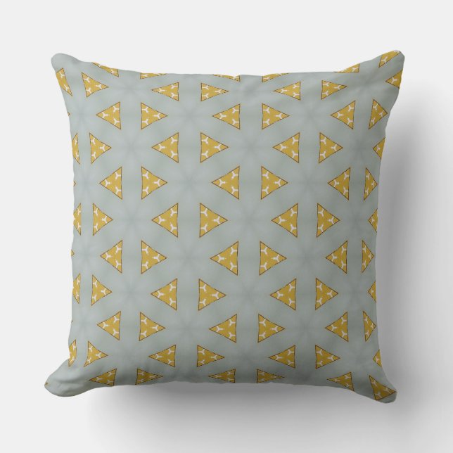 Yellow Chips Triangle Design Throw Pillow (Front)
