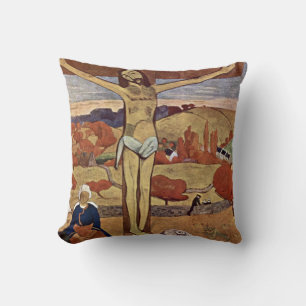 Yellow Christ by Paul Gauguin, Vintage Fine Art Cushion