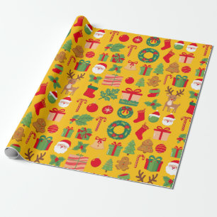 Yellow Christmas Gift All  Wrapping Paper