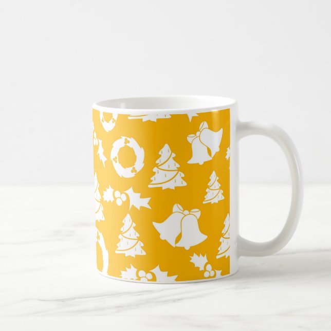 Yellow Christmas Pattern Coffee Mug (Right)