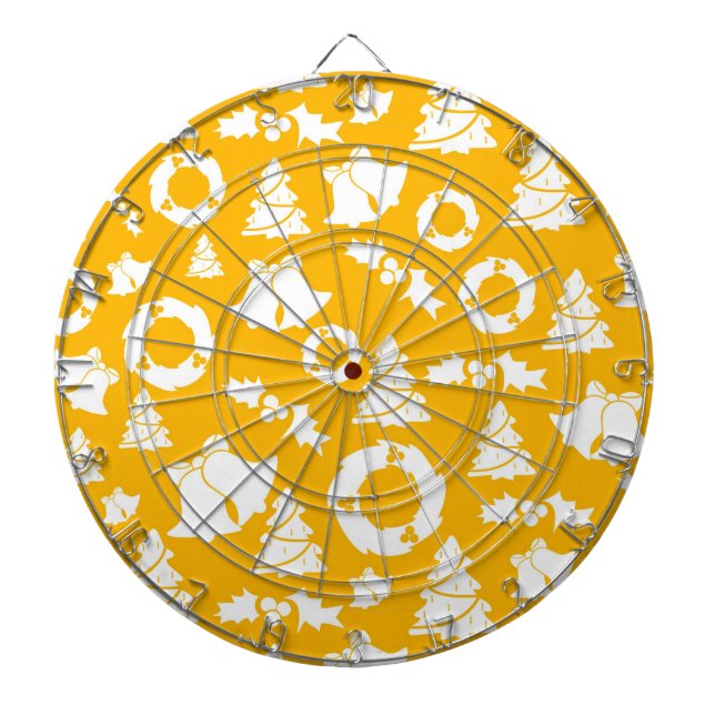 Yellow Christmas Pattern Dartboard (Front)