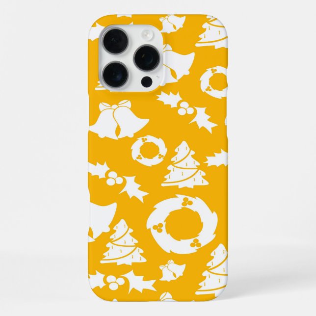 Yellow Christmas Pattern iPhone Case (Back)