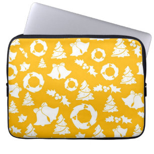 Yellow Christmas Pattern Laptop Sleeve