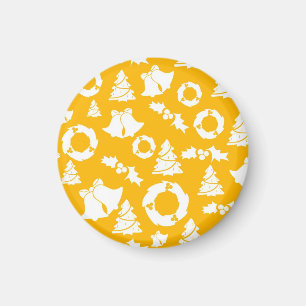 Yellow Christmas Pattern Magnet