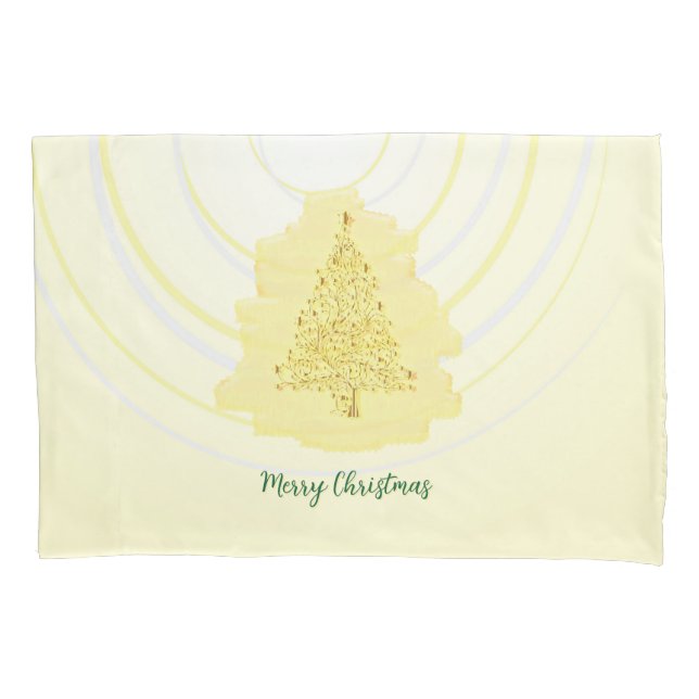 Yellow Christmas tree Pillowcase (Front)