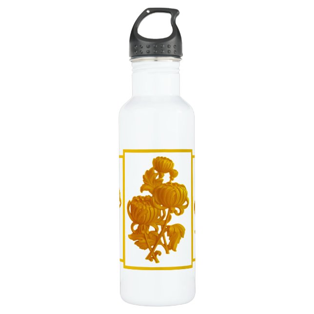 Yellow Chrysanthemum 710 Ml Water Bottle (Front)