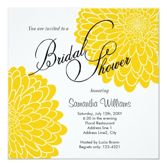 Yellow Chrysanthemum Bridal Shower Invitation