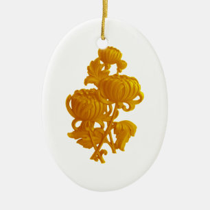 Yellow Chrysanthemum Ceramic Ornament