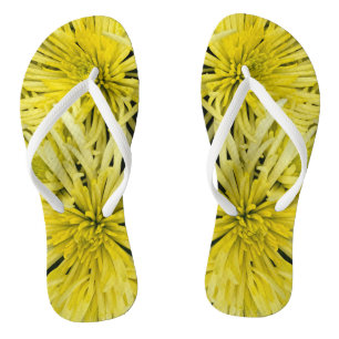 Yellow Chrysanthemum Floral Thongs