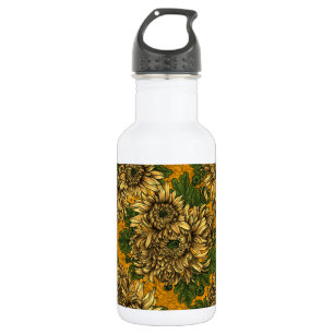 Yellow chrysanthemum flowers 532 ml water bottle