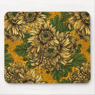 Yellow chrysanthemum flowers mouse pad