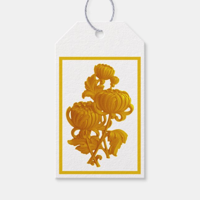 Yellow Chrysanthemum Gift Tags (Front)
