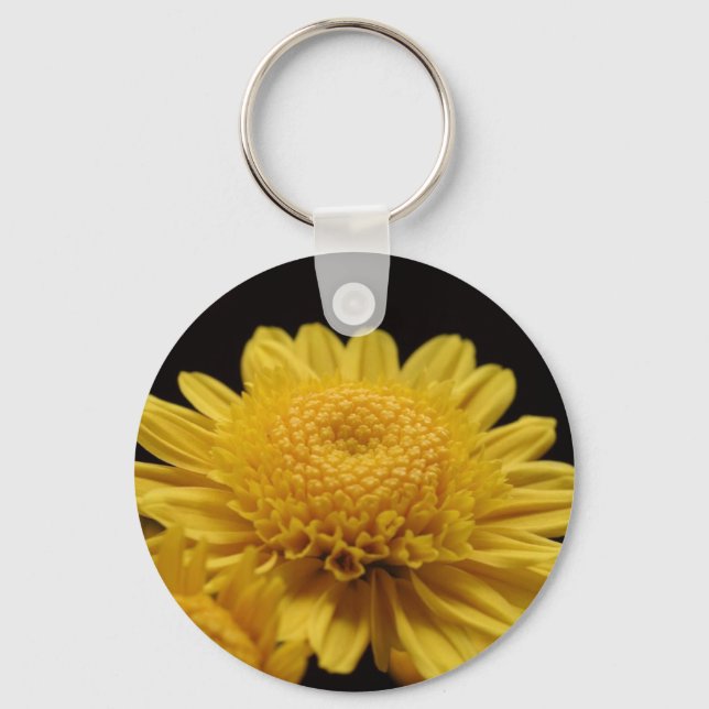 Yellow Chrysanthemum Key Ring (Front)