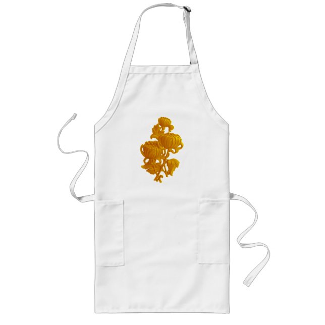 Yellow Chrysanthemum Long Apron (Front)
