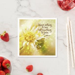 Yellow Chrysanthemum Party Paper Napkins Saying 