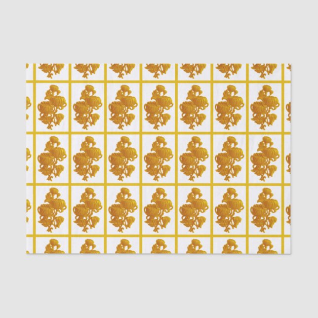 Yellow Chrysanthemum Tissue Paper (Front)