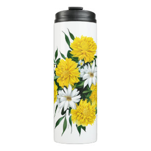 Yellow Chrysanthemums and Daisies Thermal Tumbler