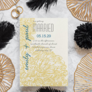 Yellow Chrysanthumum Wedding Invitation
