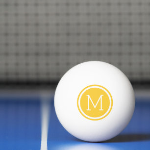 Yellow Circle Monogram Personalised Ping Pong Ball