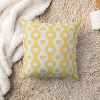 Yellow Circles And Eye Pattern Cushion