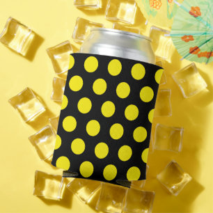 Yellow Circles on Black Background Can Cooler