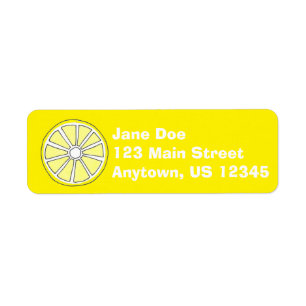 Yellow Citrus Fruit Fruity Lemon Slice Labels