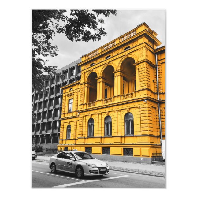Yellow City Building Minimalist Photography Photo Print (Front)
