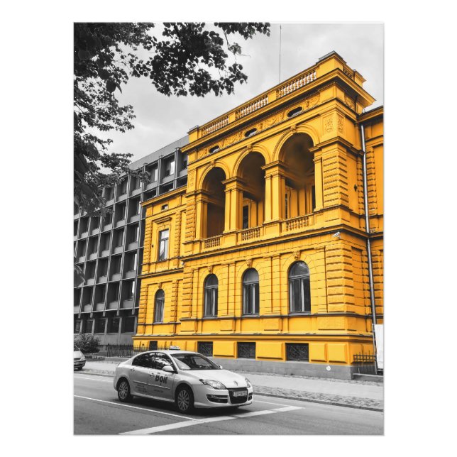 Yellow City Building Minimalist Photography Photo Print (Front)
