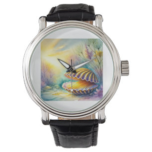 Yellow Clam Watercolor 051024AREF135 - Watercolor Watch